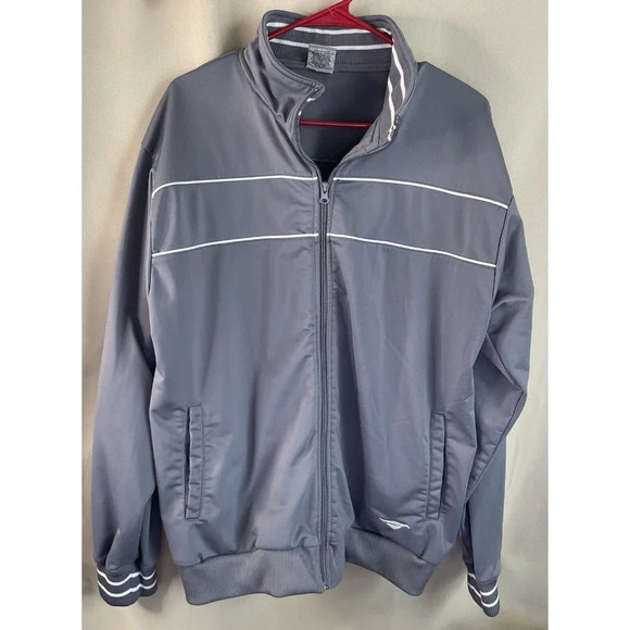 Cheetah Track Jacket Men's Size Large Gray Full Zip Athletic Warm Up 90s Vintage - Picture 1 of 4